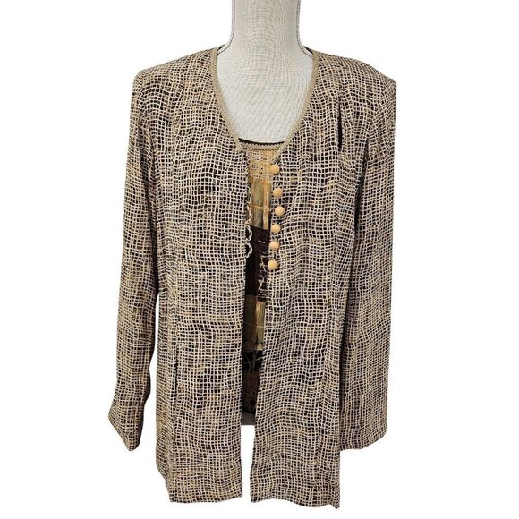 Platinum Dorothy Schoelen Abstract Tank Jacket Set Women's Size P XS Art To Wear - Picture 3 of 16